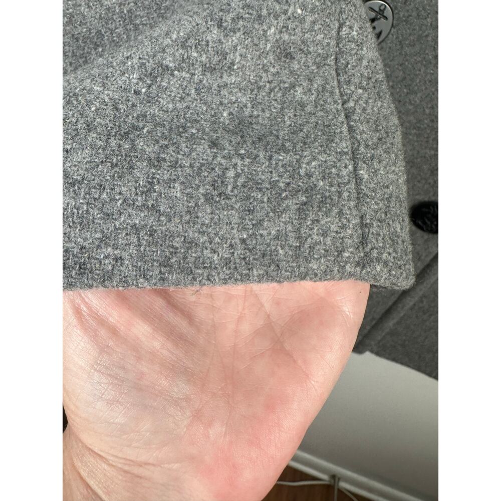 J.Crew Peacoat Women's Double breasted heather gray Stadium Cloth wool blend 8 - Picture 4 of 8